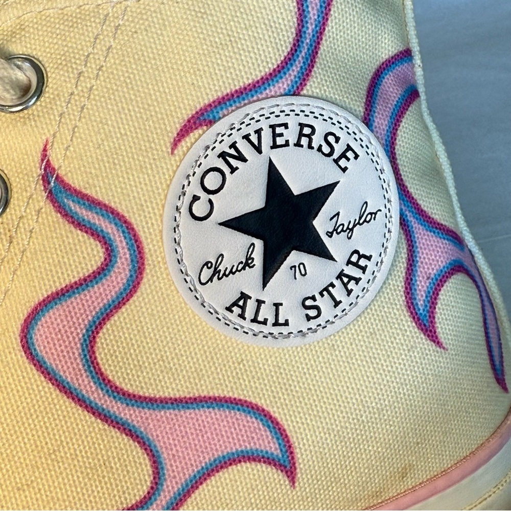 Golf Converse Women's High-Top Sneakers - Cream and Purple flames Size 8 - Picture 14 of 14